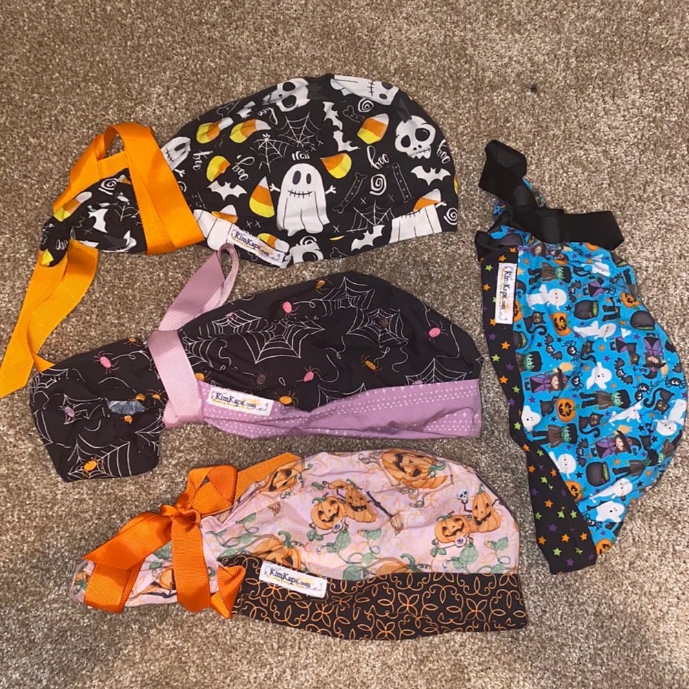 Halloween scrub caps